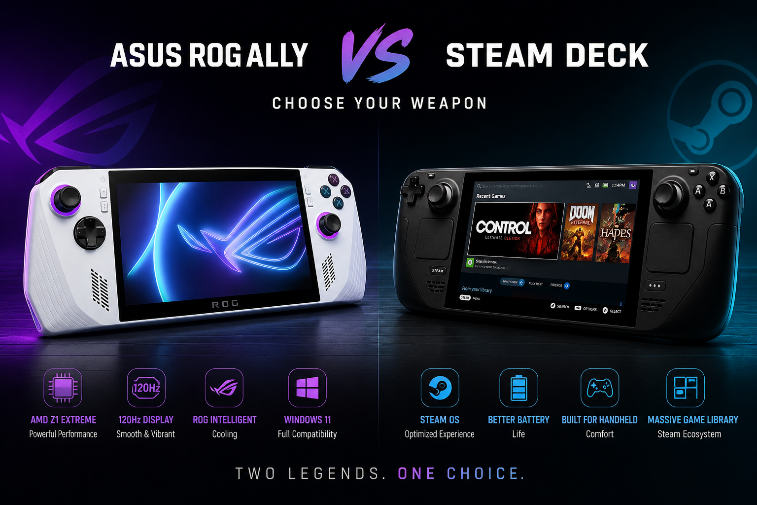 Asus ROG Ally vs Steam Deck