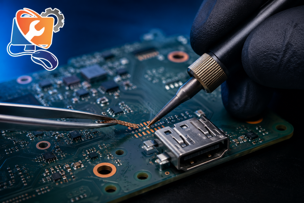 PS5 HDMI motherboard pad repair