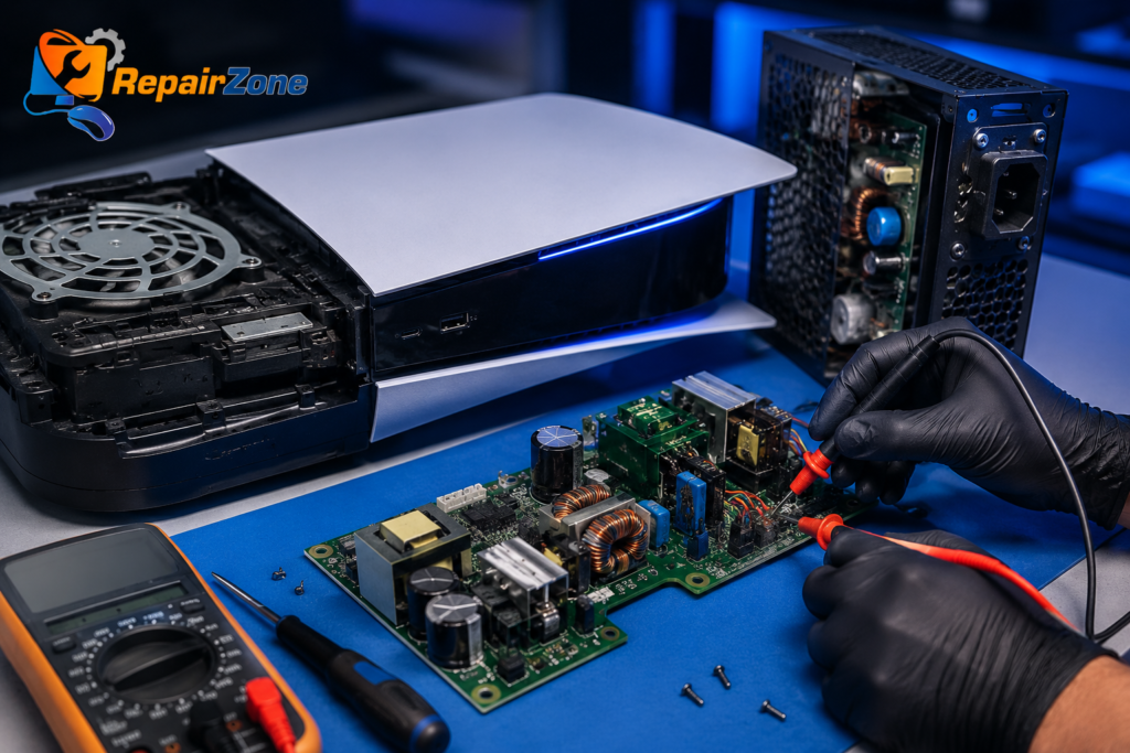 PS5 Not Turning On Repair Dubai 1 PS5 No Power, Blue Light & PSU Repair